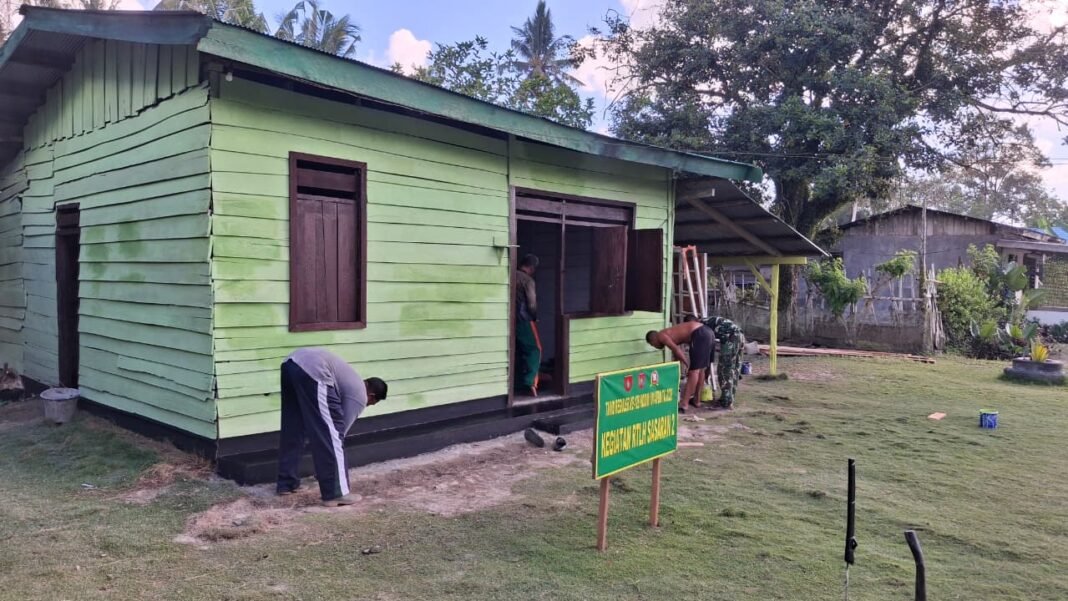 Program RLTH TMMD Ke-128 Kodim 1014/Pbn Sukses, Pak Tatang Punya Rumah Baru