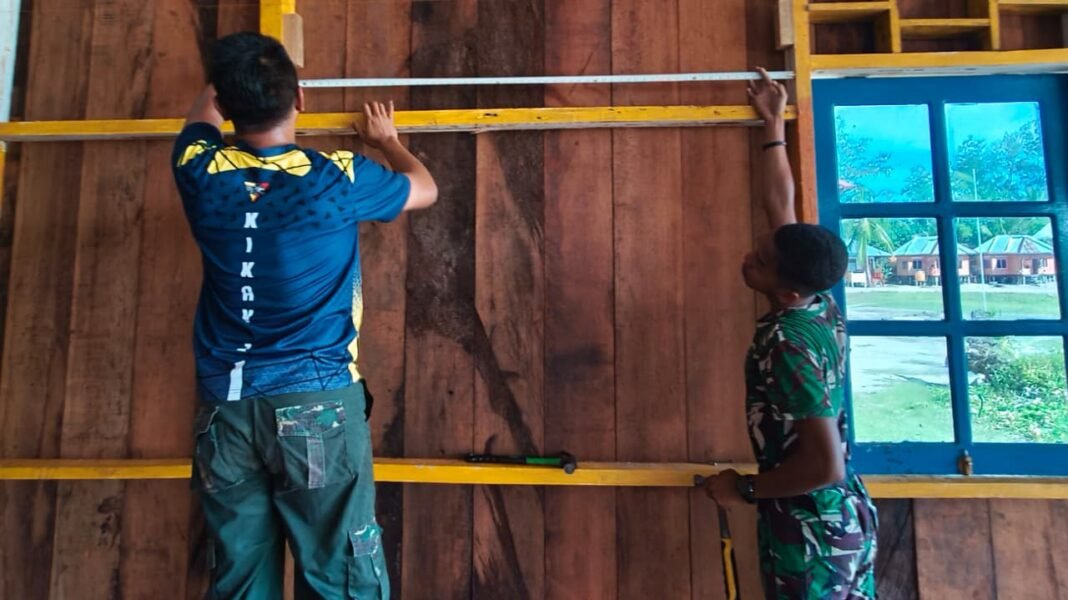 Kontribusi Satgas TMMD di Rehabilitasi Gereja Santo Klemens