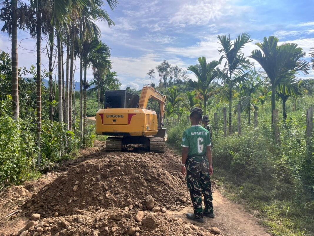 Dansatgas TMMD ke-128 Tinjau Pembangunan di Desa Amolame