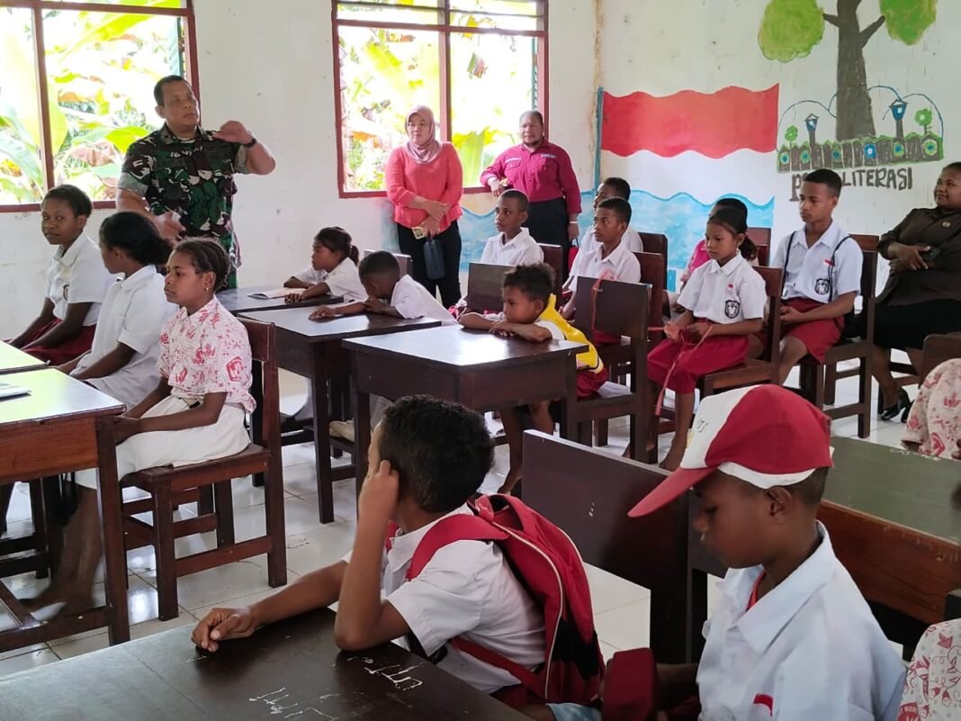Satgas TMMD Manokwari Laksanakan Penyuluhan Anti Narkoba di SD Inpres 62