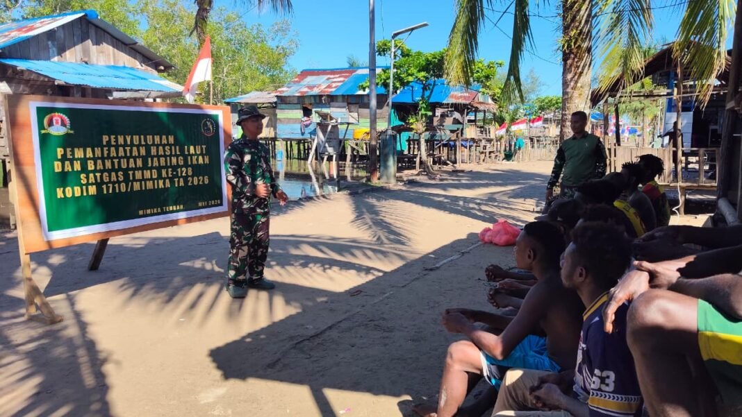 Satgas TMMD Berikan Penyuluhan Hasil Laut dan Jaring Ikan untuk Nelayan
