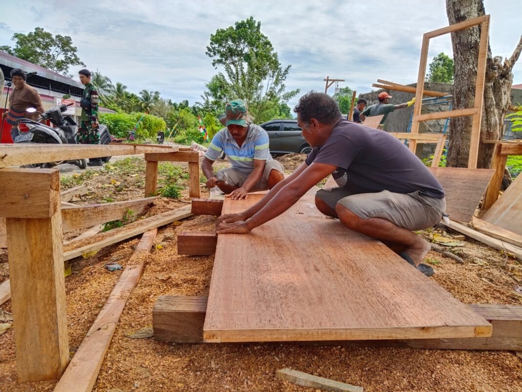Kemajuan Proyek Pintu Kamar RTLH dalam TMMD Ke-128