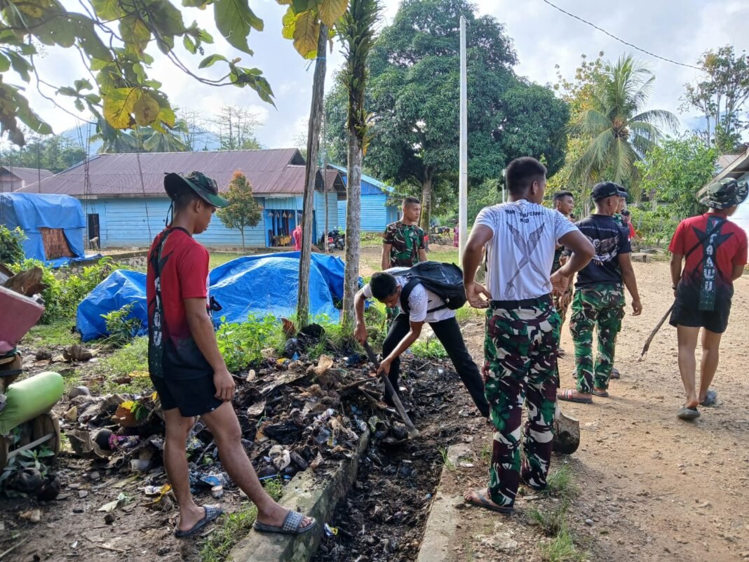 Kegiatan Bakti Sosial Satgas TMMD di Desa Amolame