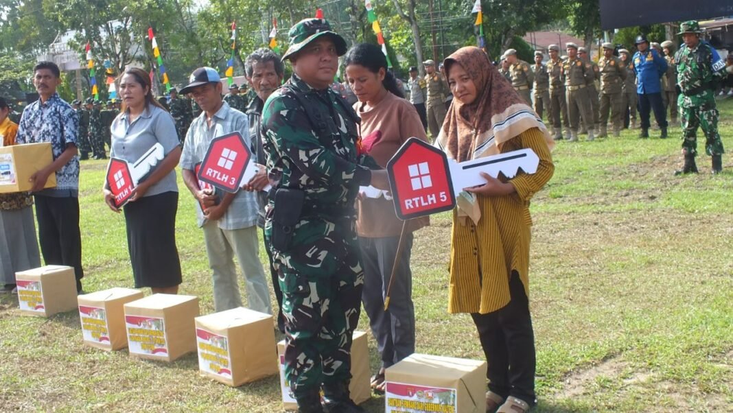 TMMD Ke-128 Berakhir, TNI Salurkan Sembako kepada Masyarakat