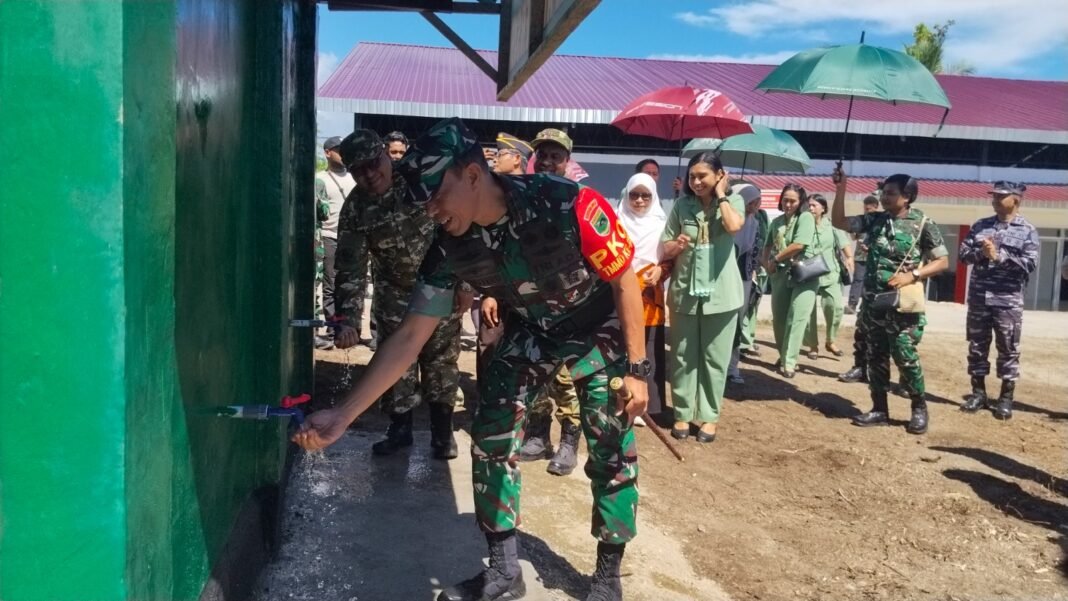 Warga Kampung Tanah Rubuh Dapatkan Fasilitas Air Bersih dari TMMD Ke-128