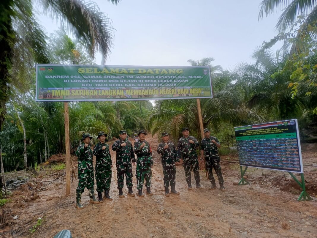 Danrem 041/Gamas Akhiri TMMD Ke-128 di Desa Lubuk Lagan dengan Suasana Ceria