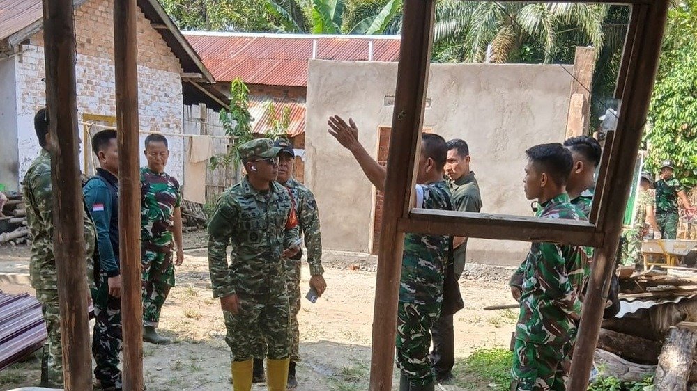 Evaluasi Proyek TMMD 128 di Lahat oleh Dansatgas