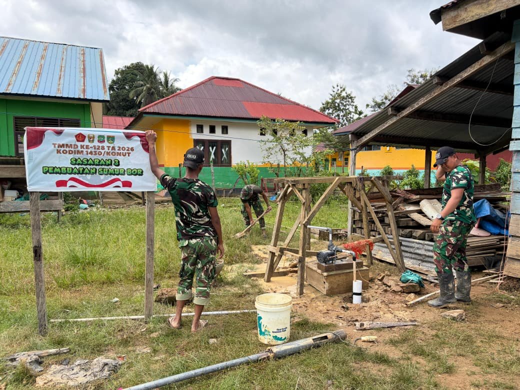 Sumur Bor: Upaya Satgas TMMD Ke-128 untuk Masyarakat Amolame