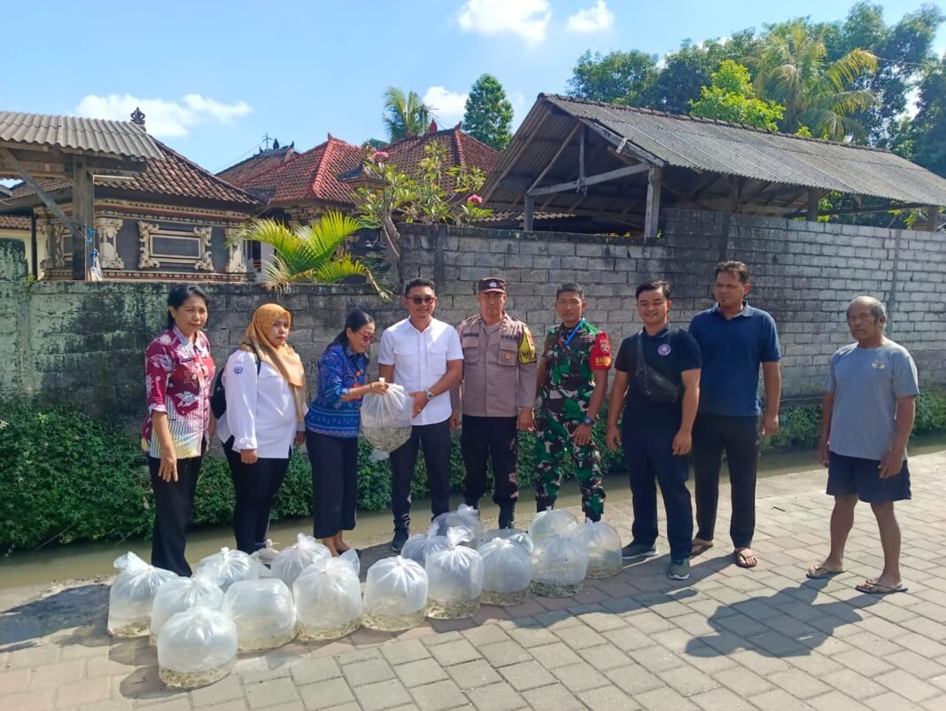 Babinsa Desa Penarukan Berperan Aktif dalam Penebaran 6.000 Bibit Ikan Nila