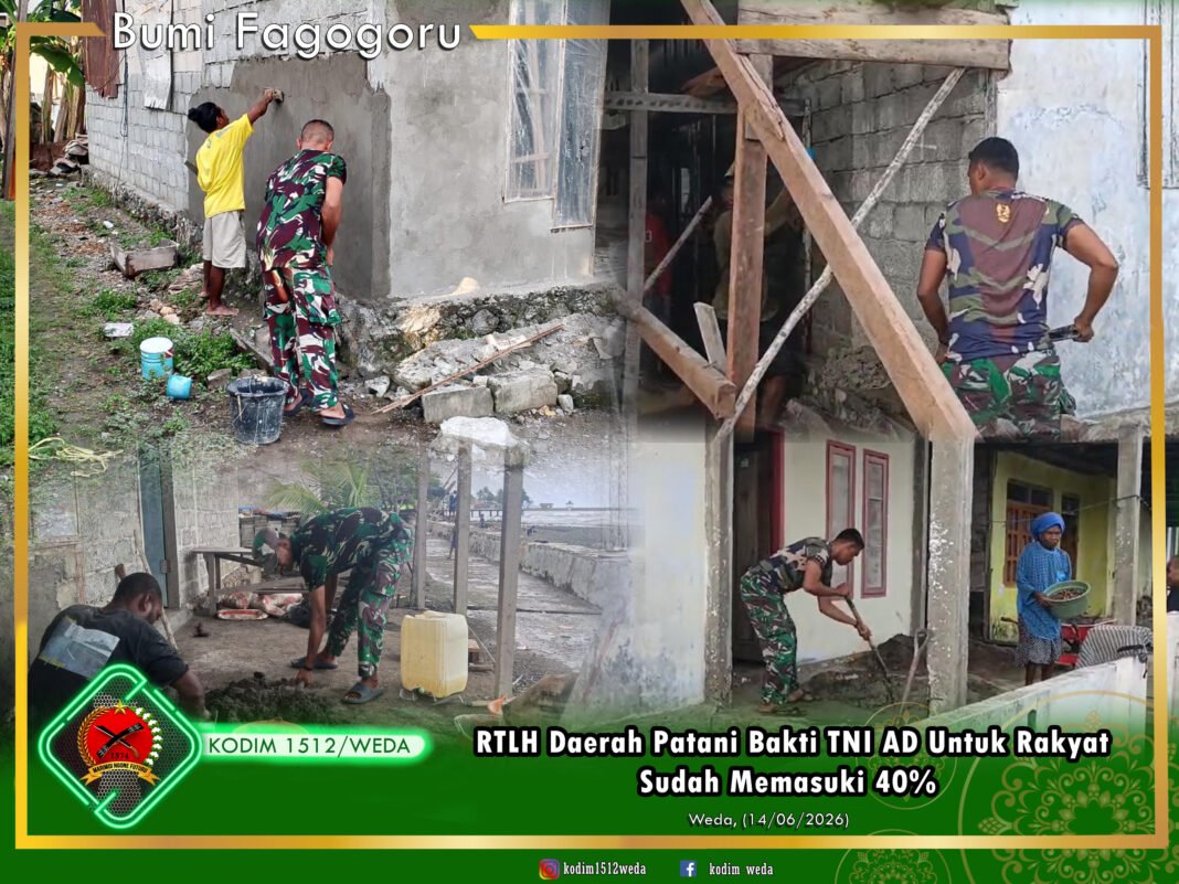 Karya Bakti RTLH TNI AD di Patani Capai 40%