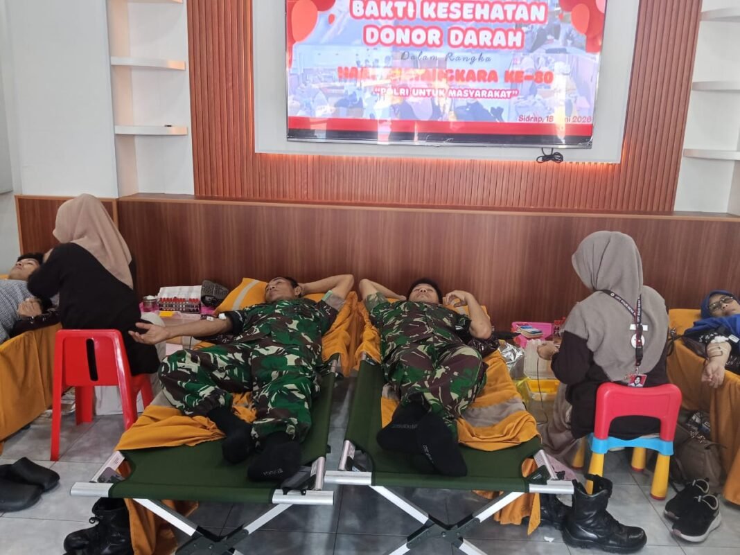 Peringatan Hari Bhayangkara ke-80: Donor Darah TNI-Polri di Sidrap