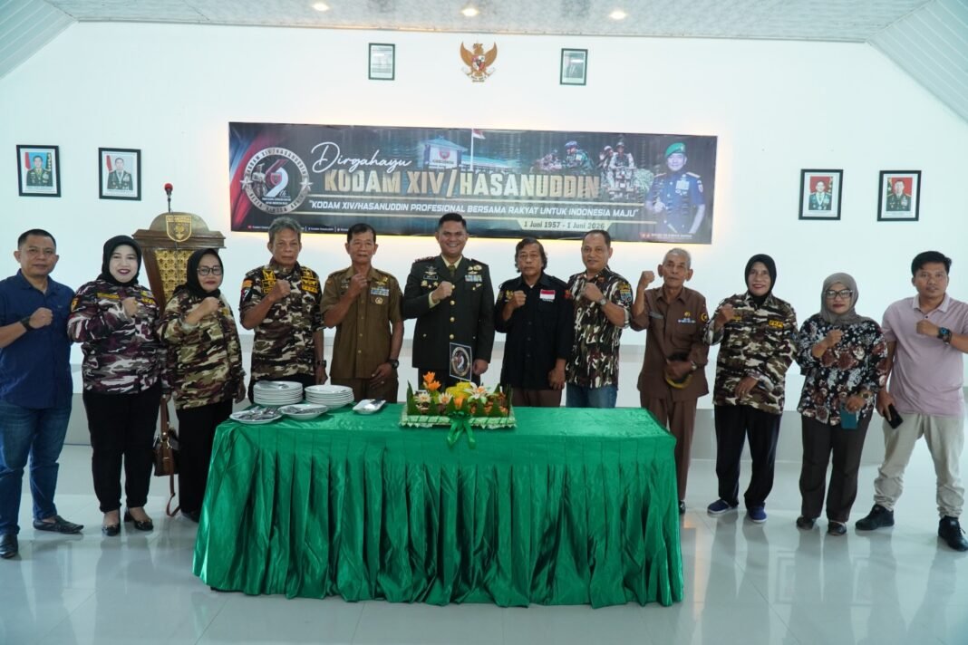 Peringatan HUT ke-69 Kodam XIV Hasanuddin, Dandim Sidrap Serukan Kerja Sama dengan Rakyat