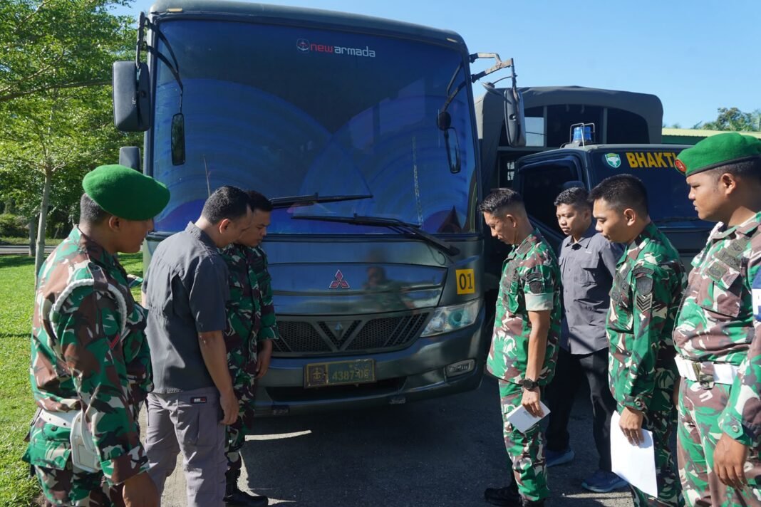 Korem 012/TU Tingkatkan Disiplin dan Kesiapan Operasional Lewat Pemeriksaan Kendaraan Dinas