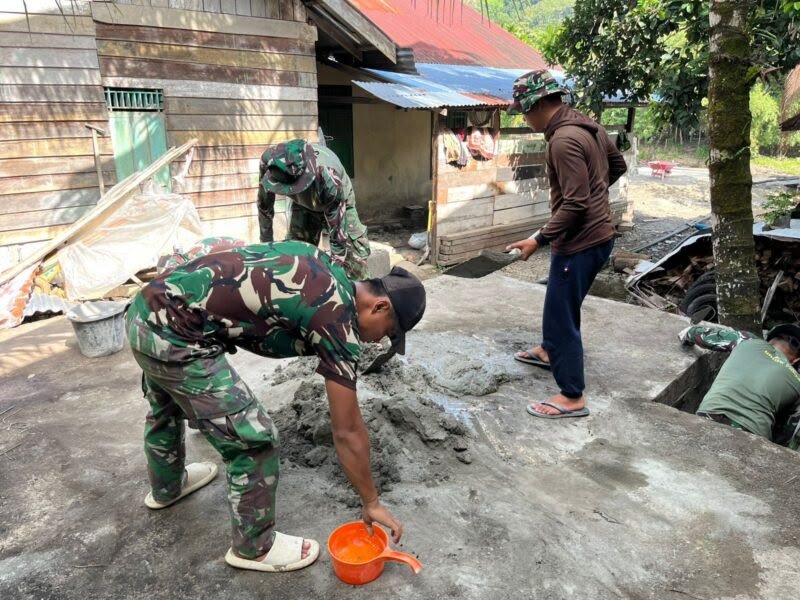 Satgas TNI Percepat Pembangunan Jembatan Perintis Garuda Penghubung Dua Desa di Nagan Raya