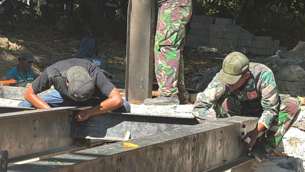 Kodim 1010/Tapin Percepat Pembangunan Jembatan Garuda Bersama Masyarakat
