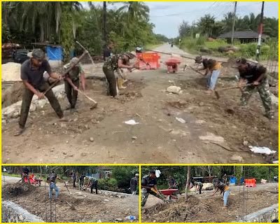 Kodim 0109/Aceh Singkil Siapkan Tahap Pengecoran Jembatan Aramco di Ketapang Indah