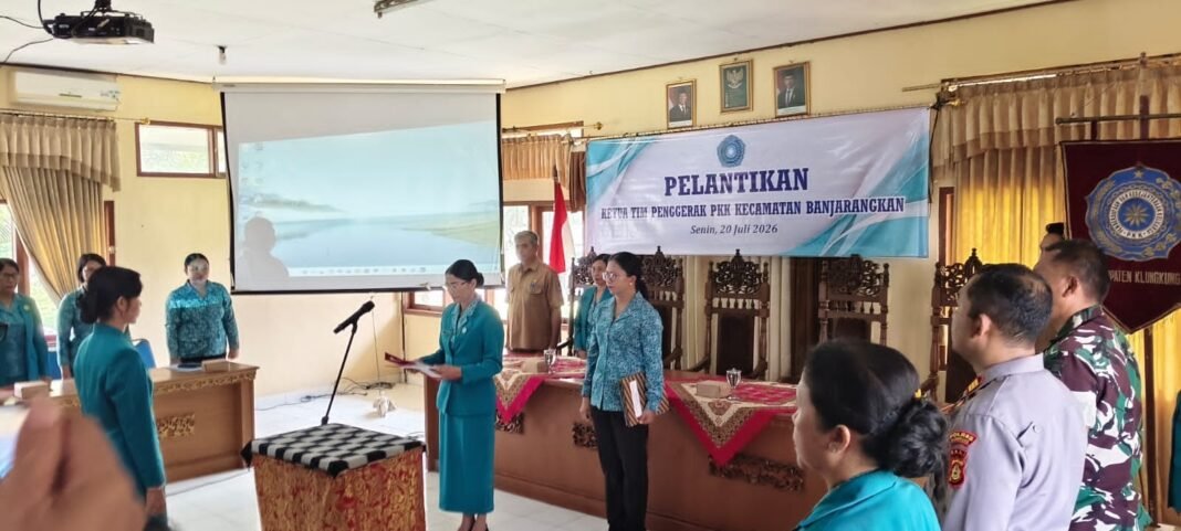 Pelantikan Pemimpin Baru TP PKK Kecamatan Banjarangkan, Dukungan Kapten Ketut Joni untuk Pembangunan