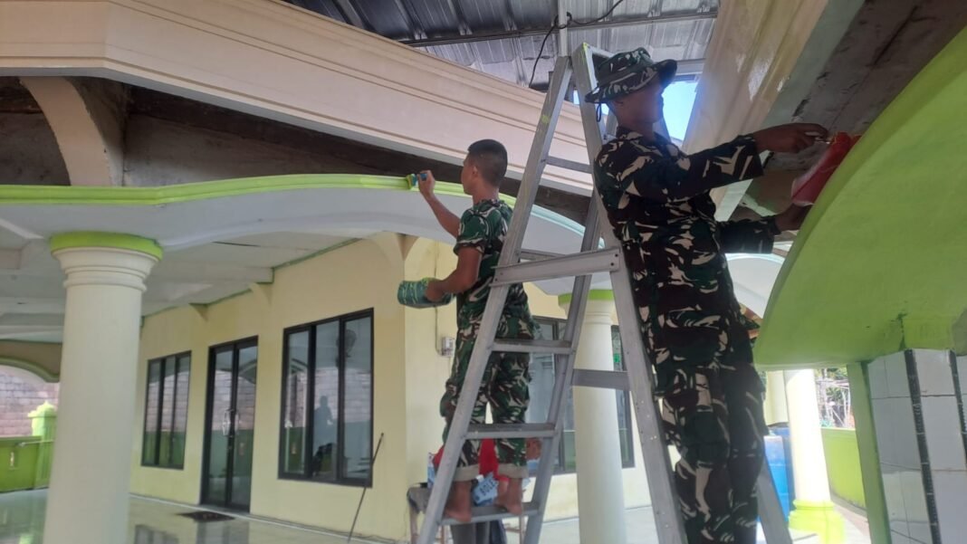 Warga Desa Deniang Apresiasi Sentuhan TMMD 129 pada Masjid dan Gereja