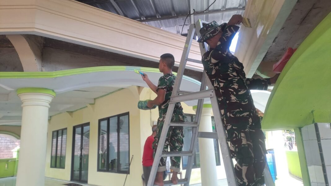 Pengecatan Masjid dan Gereja TMMD 129 Kodim 0413/Bangka Hampir Rampung