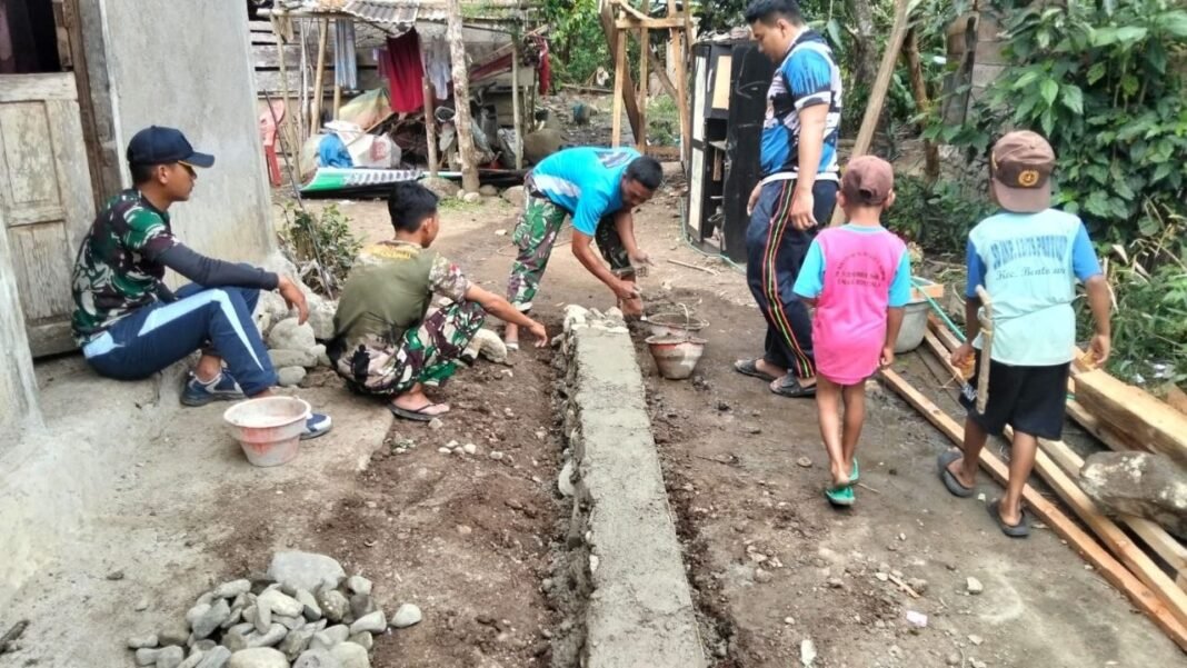 Satgas Kodim 1407/Bone Laksanakan Pembangunan Pondasi RTLH di Bontocani