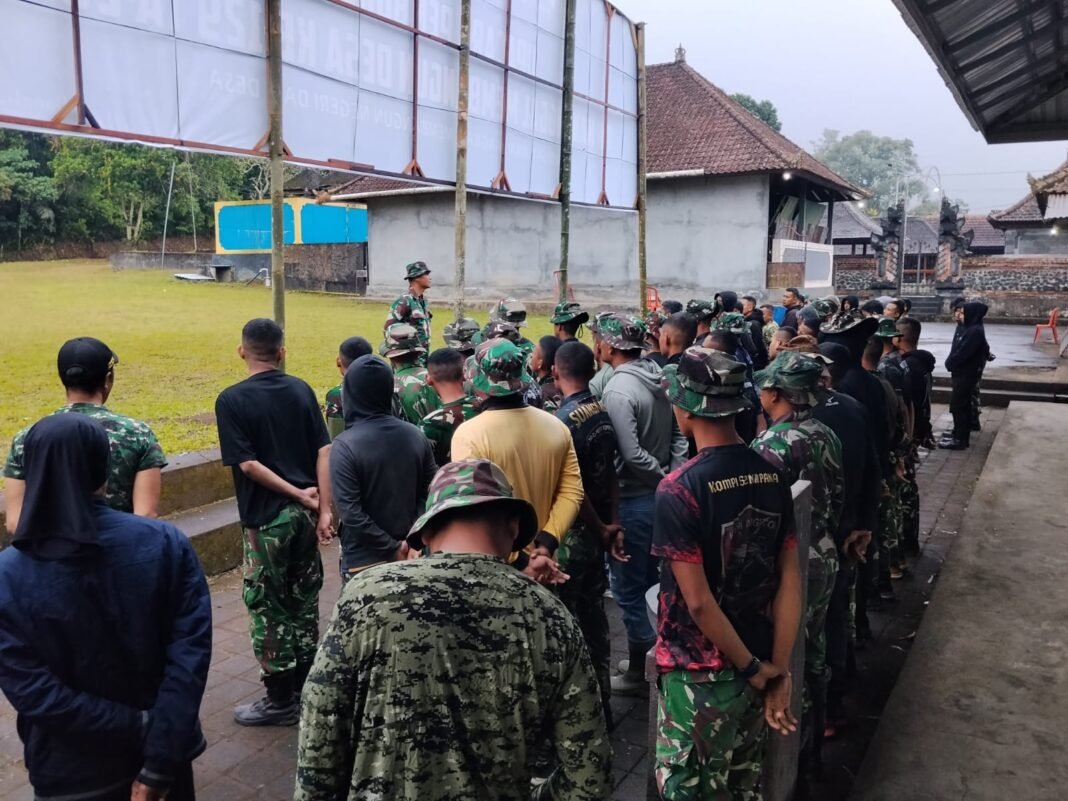Pelaksanaan Apel Pagi Satgas TMMD Ke-129 Kodim 1626/Bangli Perkuat Kolaborasi dengan Warga