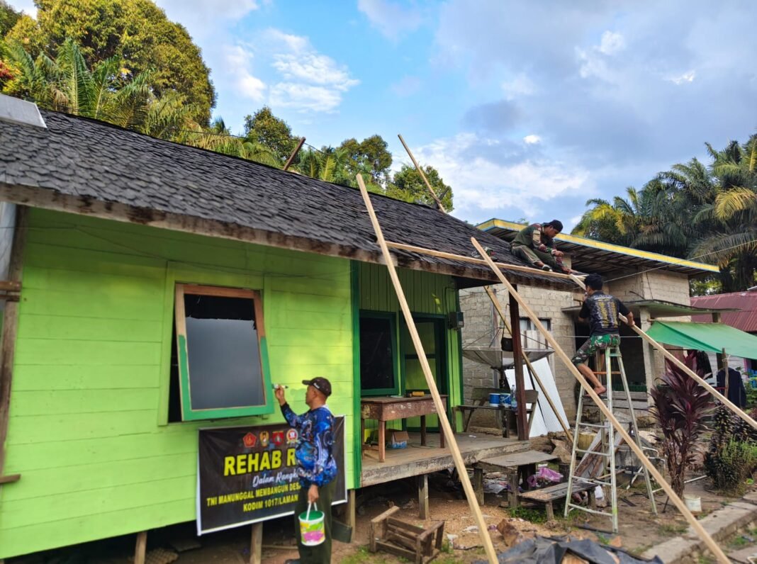 Semangat Kemanunggalan, Kodim 1017/Lamandau Rehabilitasi RTLH Ibu Hajar pada TMMD ke-129