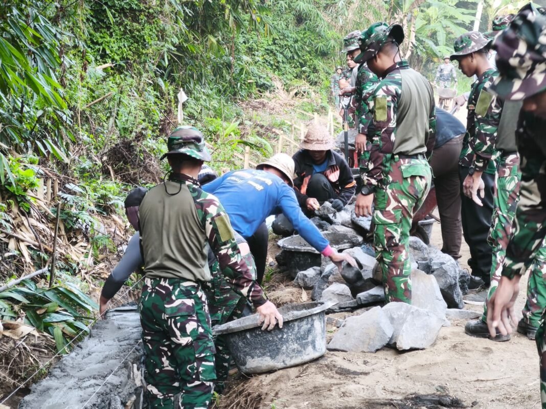 Gotong Royong Masyarakat dan Satgas TMMD Ciptakan Pembangunan DPT yang Efisien