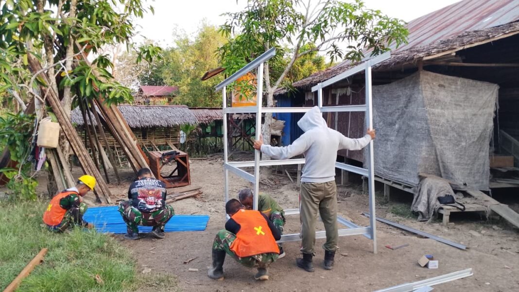 Pembuatan MCK di Desa Bandaraya Dikebut Oleh Satgas TMMD