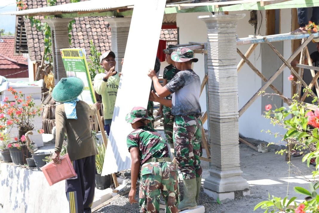 Bersinergi Membangun Desa, TMMD ke-129 Kodim 0812/Lamongan Tingkatkan Kegiatan Gotong Royong