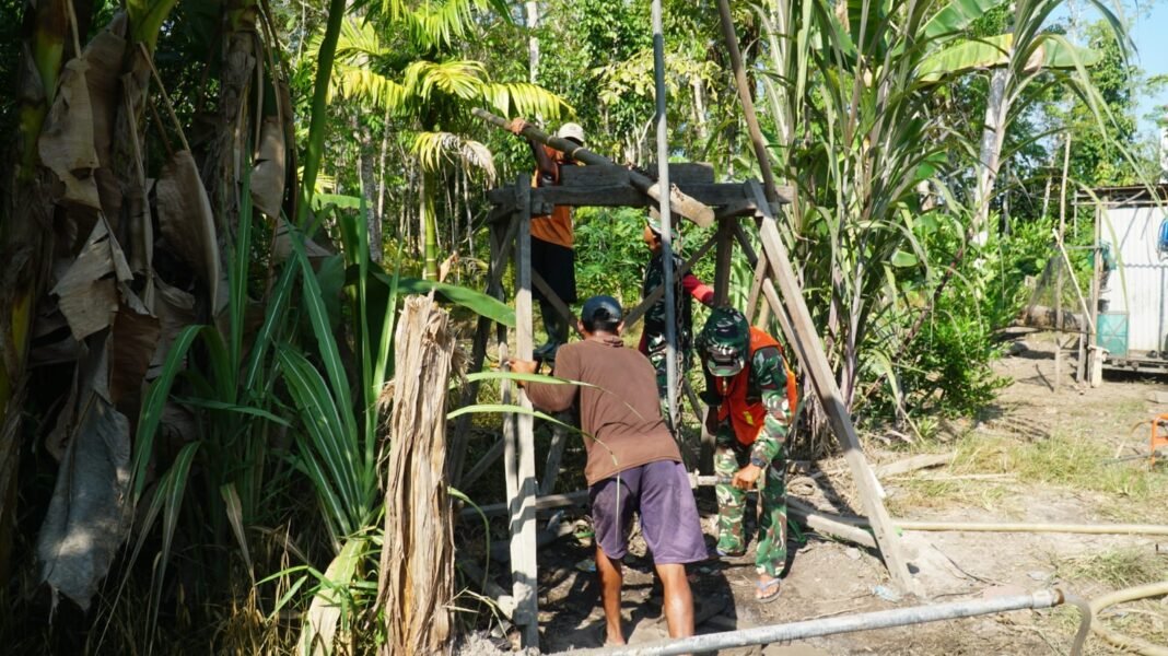 TMMD Ke-129 Fasilitasi Pembangunan Sumur Bor di Kecamatan Tamban Catur