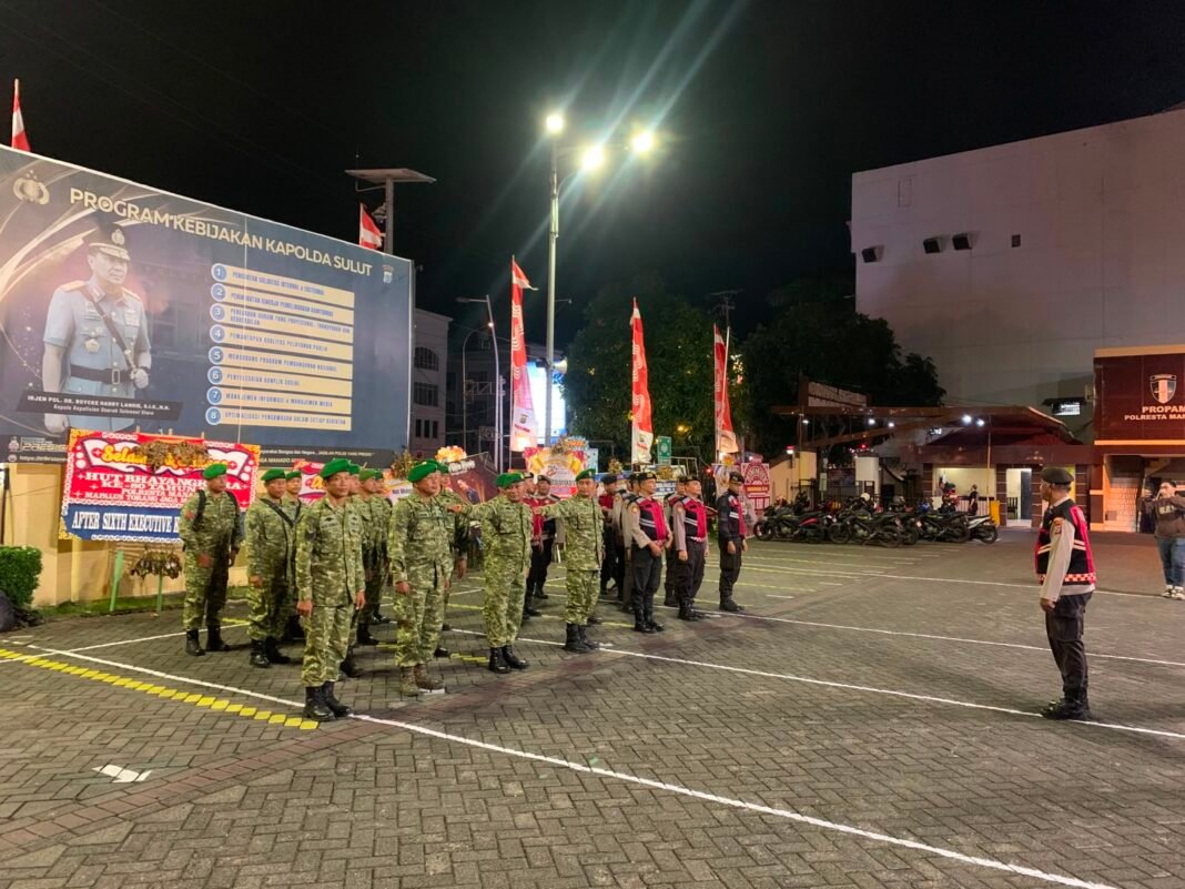 Kolaborasi TNI dan Polri Melalui Patroli Gabungan di Kota Manado