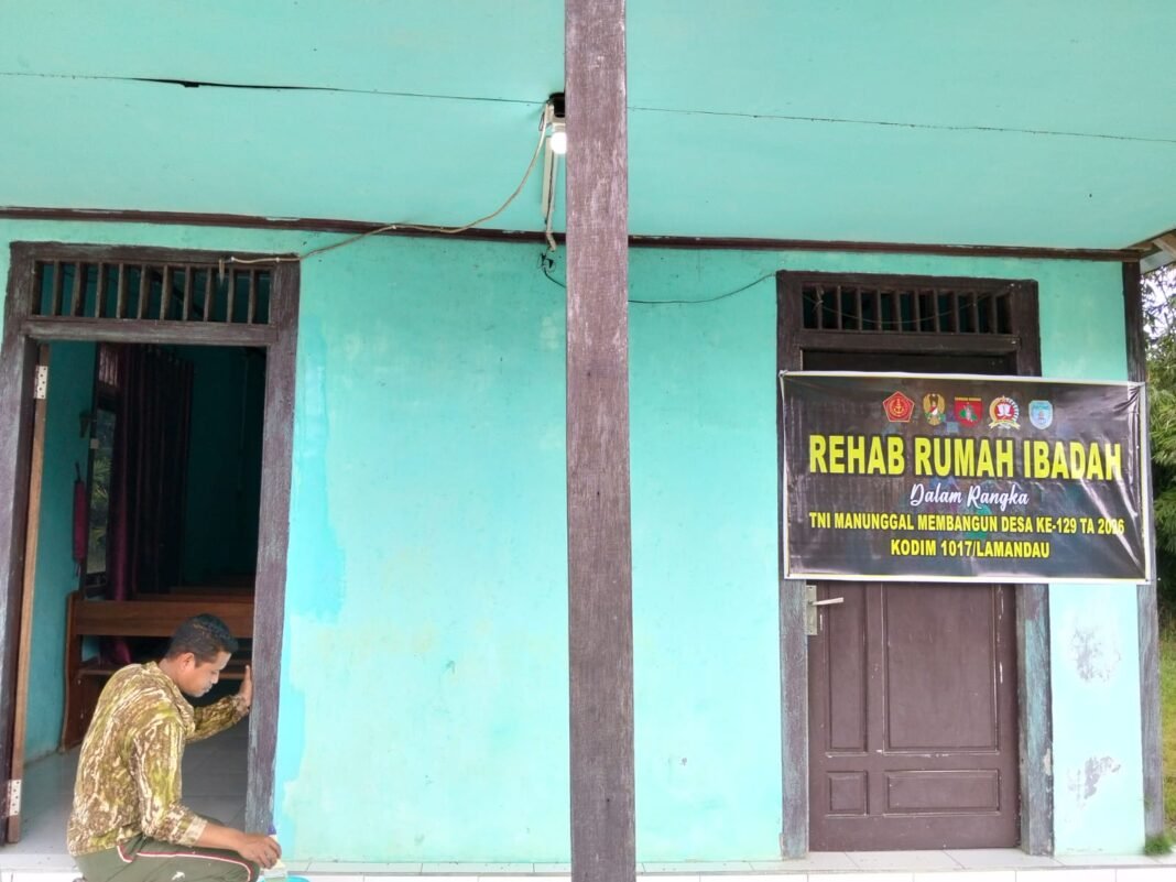 TMMD Imbangan Ke-129 Kodim 1017/Lamandau Percepat Rehab Gereja,Wujud Nyata Kemanunggalan TNI dengan Rakyat