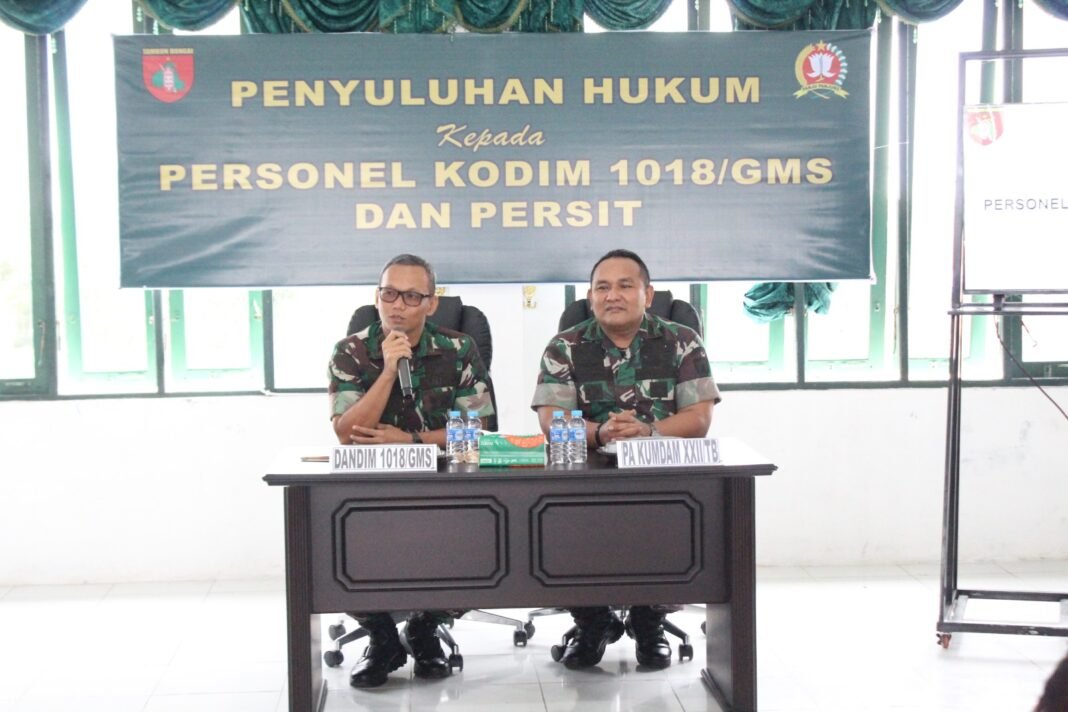 Menguatkan Disiplin dengan Penyuluhan Hukum di Kodim 1018/Gms