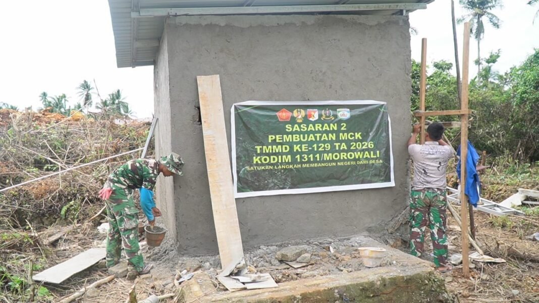Masyarakat Desa Polewali Bersuka Cita, MCK Baru Disediakan oleh Satgas TMMD Ke-129