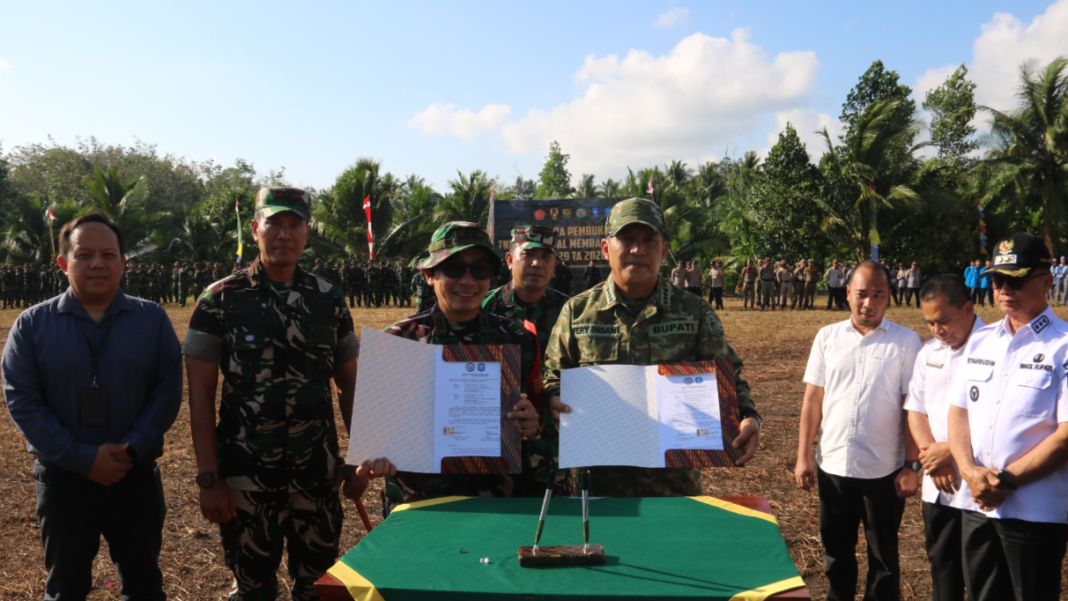 Sinergi TNI-Pemda dalam TMMD Ke-129, Pembangunan Di Desa Deniang