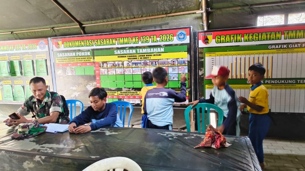 Pos Kotis TMMD ke-129: Pusat Keceriaan Anak-Anak Desa Tlemang