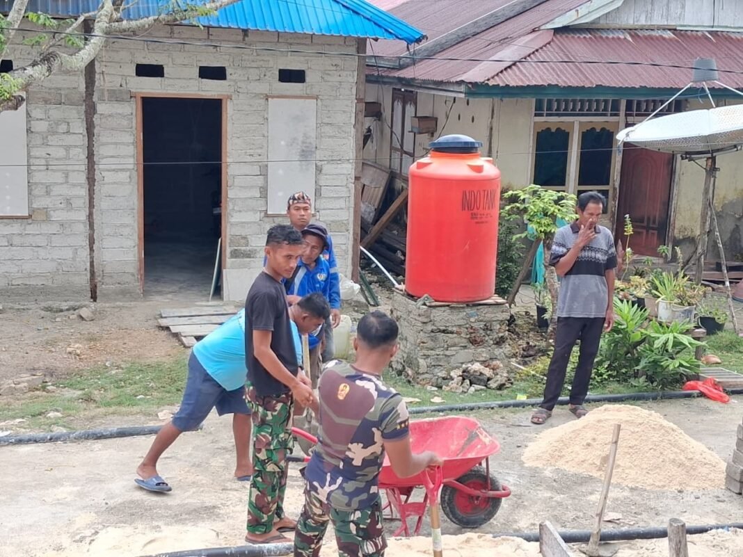 Fasilitas Manunggal Air Bersih Dibangun oleh Satgas TMMD Ke-129 untuk Jamaah Masjid Umbele Lama