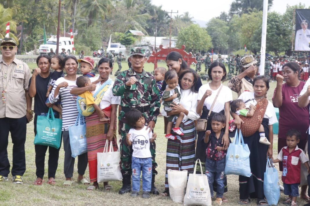 TMMD 129 Kodim 1605/Belu Salurkan Bantuan Gizi untuk Anak Stunting