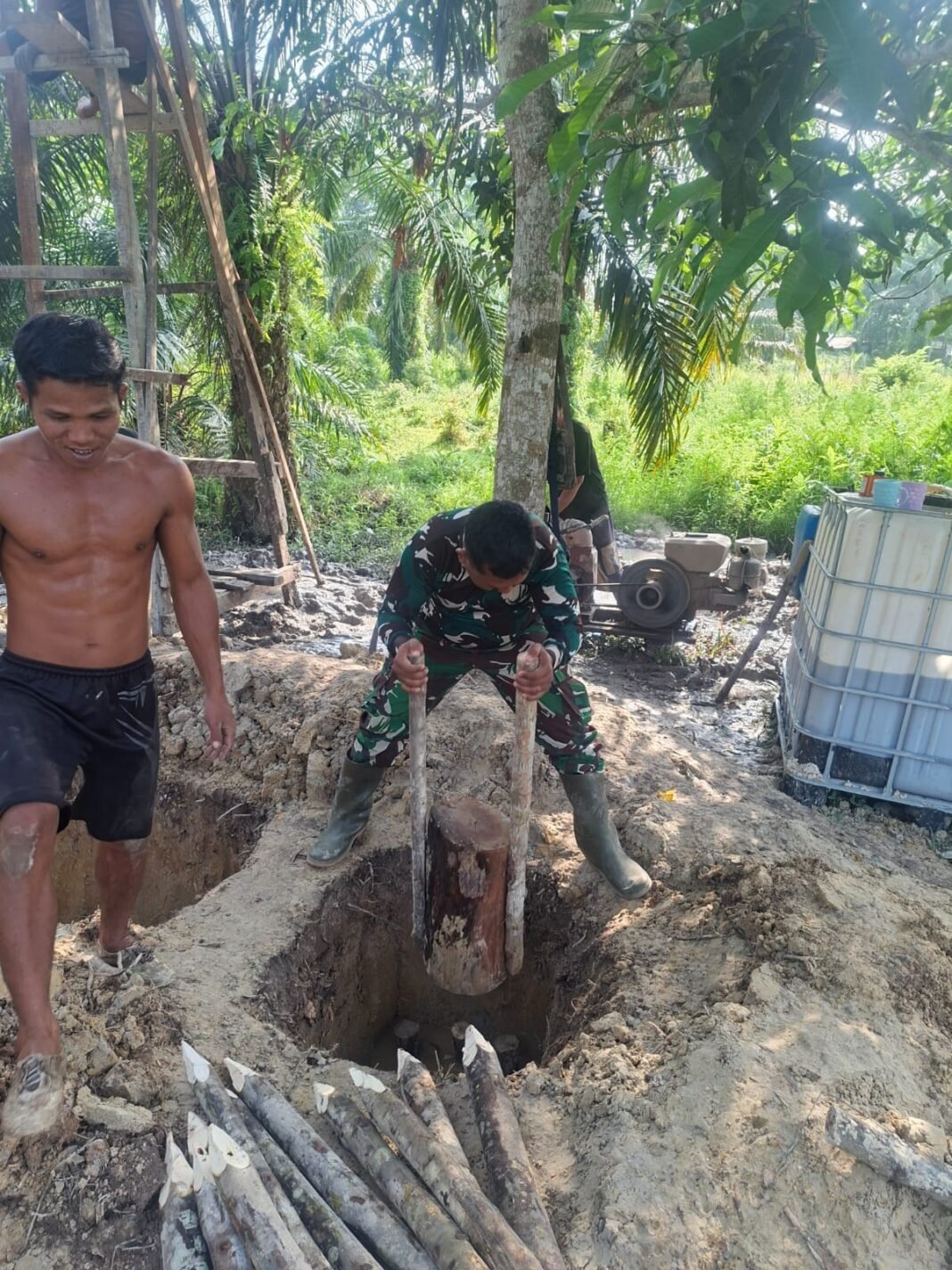 Sumur Bor Berjalan Lancar di TMMD ke-129 Kodim 0313/KPR dengan Progres 20 Persen