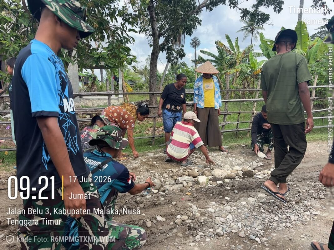 TMMD 129 Kodim Belu: Jalan Usaha Tani untuk Kemakmuran Petani Desa Naas