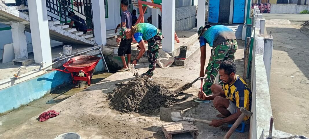 Keterlibatan Babinsa dalam Pembangunan Masjid Nurul Hidayah