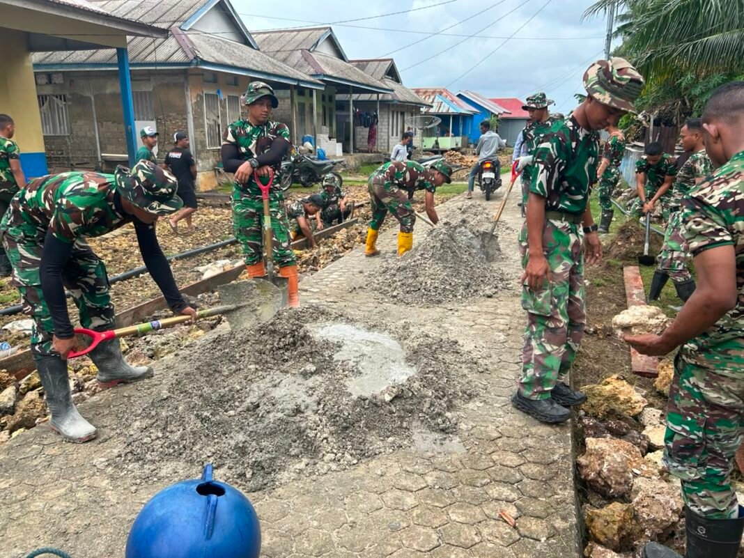 Kebersamaan Satgas TMMD dan Warga Jadi Kunci Percepatan Rabat Jalan di Desa Polewali