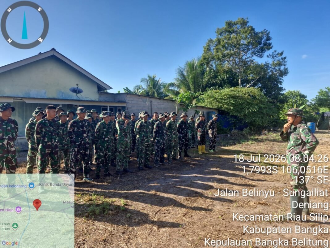 Kegiatan Apel Pagi Satgas TMMD 129 Kodim 0413/Bangka