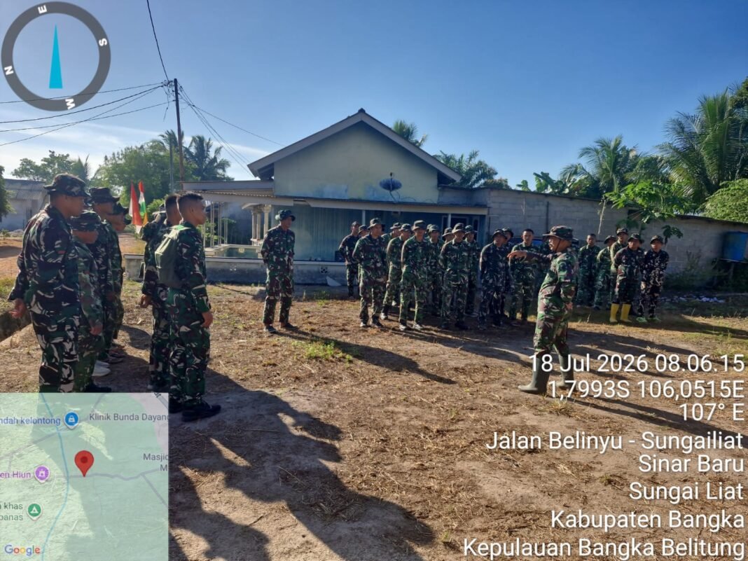 Kegiatan Apel Pagi Satgas TMMD 129, Membangun Sinergi di Desa Deniang