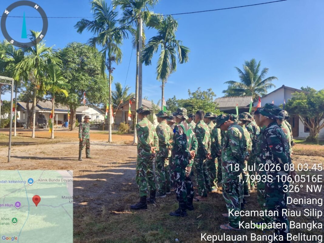 Bersama Warga, TNI Laksanakan Apel Pagi Penguatan Sinergitas TMMD ke-129