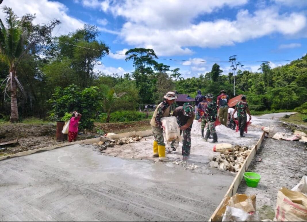 Pengerjaan Infrastruktur Melalui TMMD Ke-129 oleh TNI di Sorong