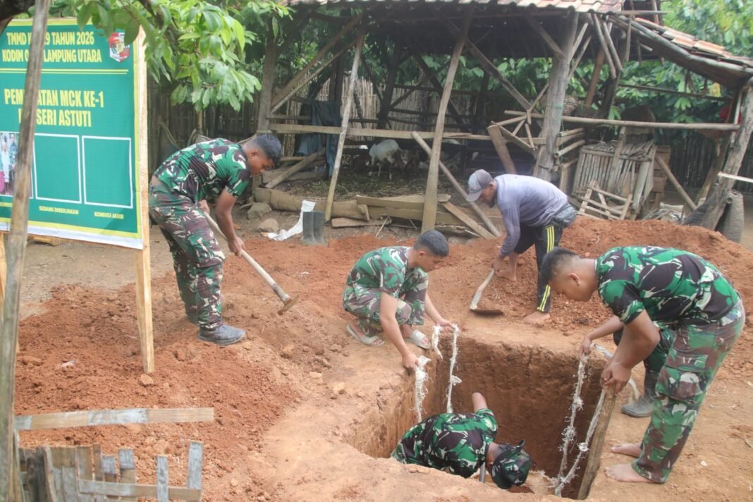 TMMD ke-129 Kodim 0412/LU Akselerasi Pembangunan MCK untuk Kesehatan