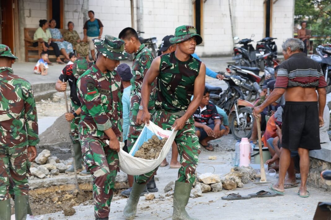 Membangun Bersama: Semangat Satgas TMMD Ke-129 di Tlemang