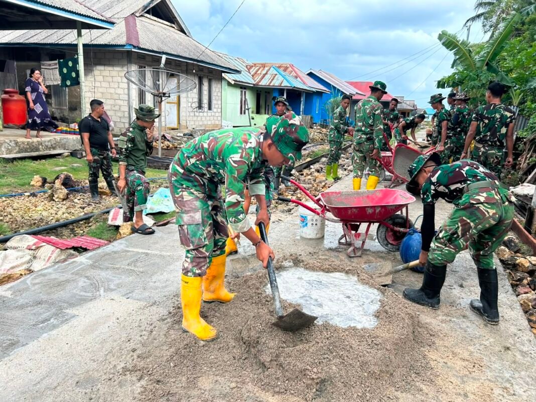 Kerja Sama Antara Satgas TMMD dan Masyarakat di Desa Polewali