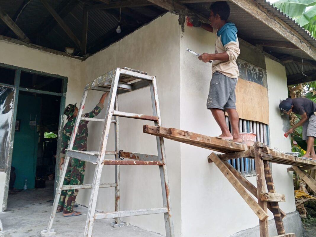 Pembangunan RTLH di Pulau Dua Dikebut oleh Satgas TMMD